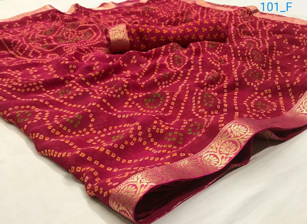 Rajyog Bandhej Latest New Chiffon Regular Wear Sarees Collection